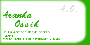 aranka ossik business card